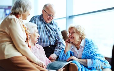 group of elderly talking